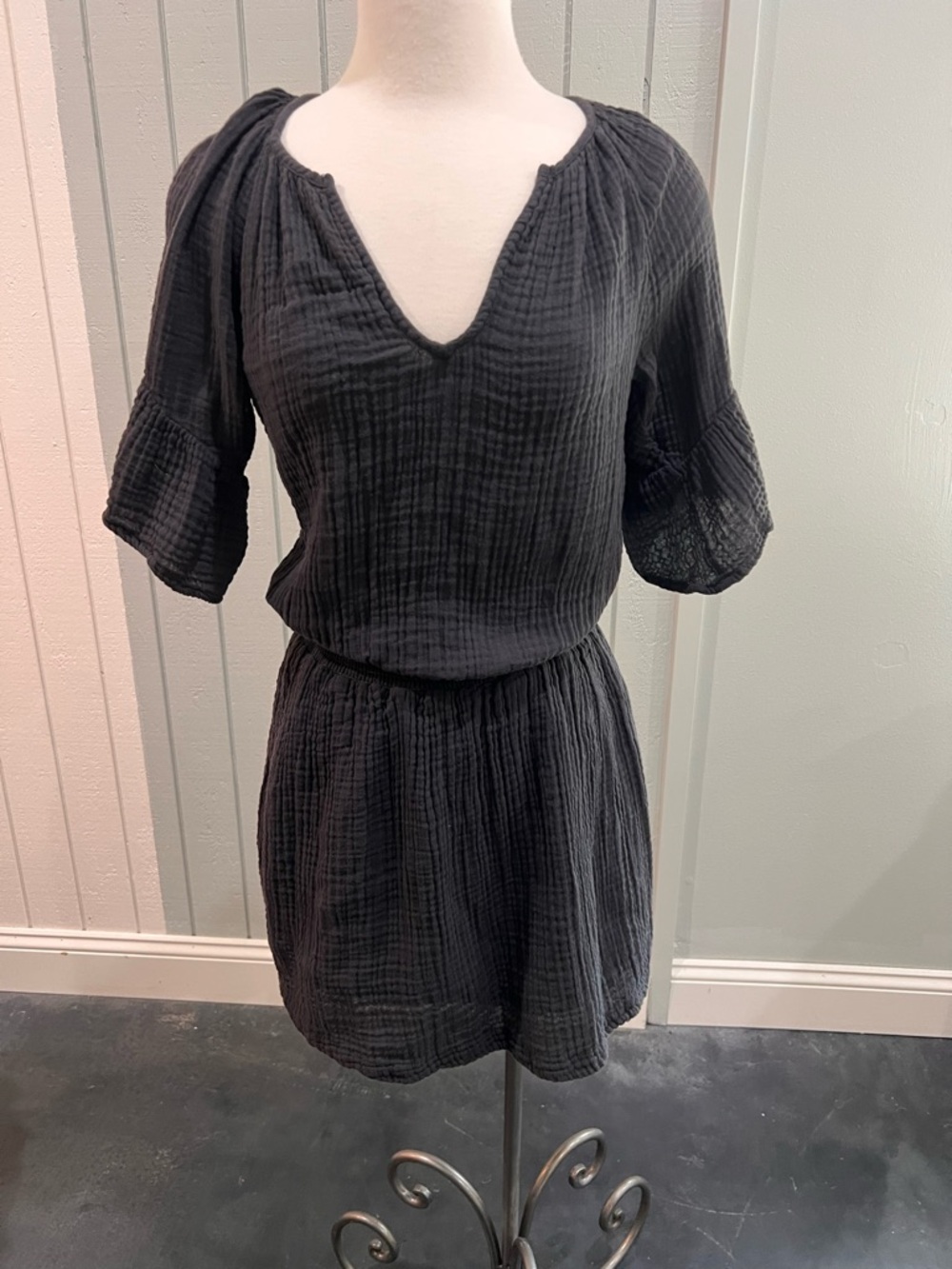 Michael Stars Black Gauze Short Dress
